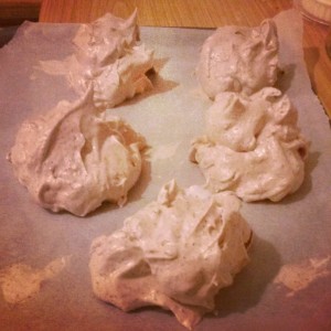 Pillowy mounds of glossy meringue