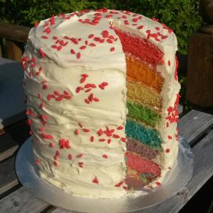Rainbow cake to celebrate my blog's first birthday